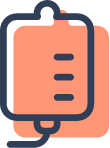 Dark blue IV icon representing intravenous infusion.