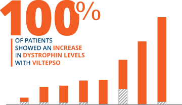 Desktop version of bar chart showing dystrophin levels post-VILTEPSO treatment.